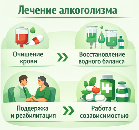 лечение алкоголизма в Лысково этапы